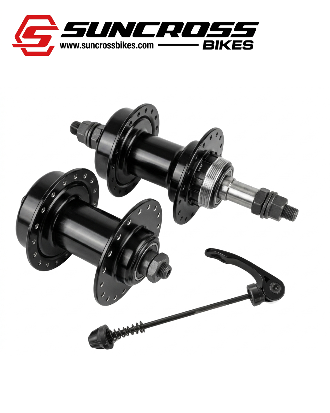 front and rear steel hubs bicycle